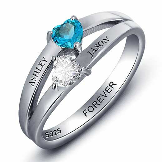 Birthstone promise rings and stone quality