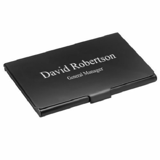 Quality Gunmetal Color Brushed Business Card Holder